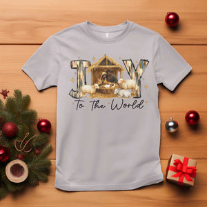 African American Christmas Nativity Scene T Shirt Joy To The World Afro Black Jesus TS11 Ice Gray Print Your Wear