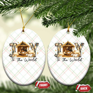 African American Christmas Nativity Scene Ceramic Ornament Joy To The World Afro Black Jesus TS11 Print Your Wear