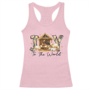 African American Christmas Nativity Scene Racerback Tank Top Joy To The World Afro Black Jesus - Print Your Wear