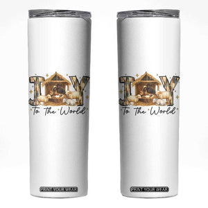 African American Christmas Nativity Scene Skinny Tumbler Joy To The World Afro Black Jesus TS11 White Print Your Wear