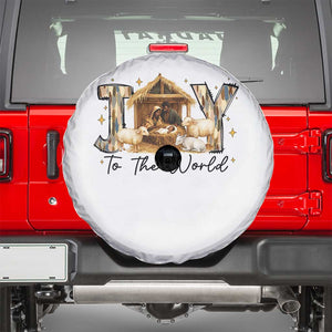 African American Christmas Nativity Scene Spare Tire Cover Joy To The World Afro Black Jesus TS11 White Print Your Wear