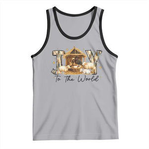 African American Christmas Nativity Scene Tank Top Joy To The World Afro Black Jesus TS11 Athletic Heather Black Print Your Wear