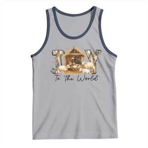 African American Christmas Nativity Scene Tank Top Joy To The World Afro Black Jesus TS11 Athletic Heather Navy Print Your Wear
