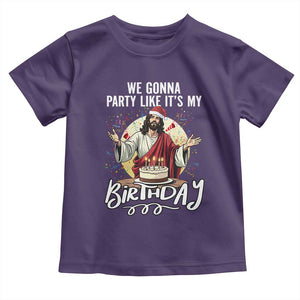Funny Christian Christmas Birthday Toddler T Shirt We Gonna Party Like It Is My Birthday TS11 Purple Print Your Wear