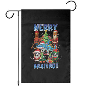 Funny Italian Brainrot Meme Christmas Garden Flag Merry Brainrot Xmas Gen Alpha TS11 Black Print Your Wear