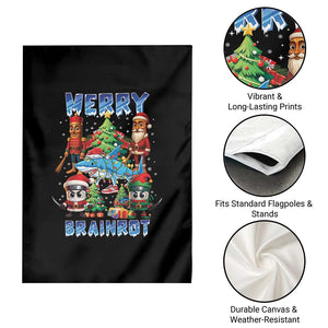 Funny Italian Brainrot Meme Christmas Garden Flag Merry Brainrot Xmas Gen Alpha TS11 Print Your Wear