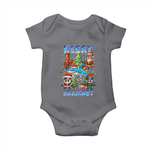 Funny Italian Brainrot Meme Christmas Baby Onesie Merry Brainrot Xmas Gen Alpha TS11 Charcoal Print Your Wear