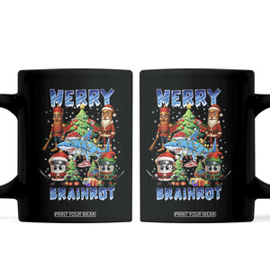 Funny Italian Brainrot Meme Christmas Coffee Mug Merry Brainrot Xmas Gen Alpha TS11 Black Print Your Wear