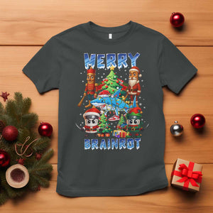 Funny Italian Brainrot Meme Christmas T Shirt Merry Brainrot Xmas Gen Alpha TS11 Dark Heather Print Your Wear