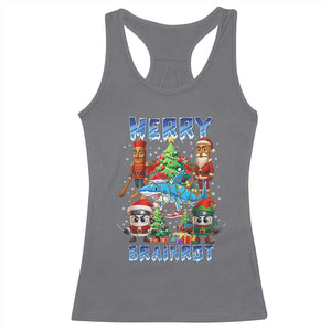Funny Italian Brainrot Meme Christmas Racerback Tank Top Merry Brainrot Xmas Gen Alpha TS11 Charcoal Print Your Wear