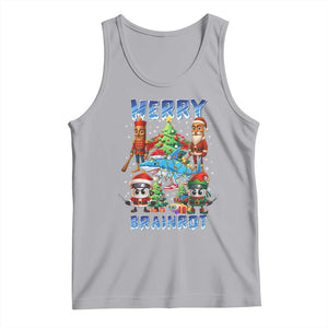 Funny Italian Brainrot Meme Christmas Tank Top Merry Brainrot Xmas Gen Alpha TS11 Athletic Heather Print Your Wear