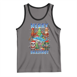 Funny Italian Brainrot Meme Christmas Tank Top Merry Brainrot Xmas Gen Alpha TS11 Deep Heather Black Print Your Wear