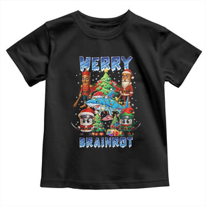 Funny Italian Brainrot Meme Christmas Toddler T Shirt Merry Brainrot Xmas Gen Alpha TS11 Black Print Your Wear
