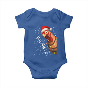 Funny F Caw F Chicken Christmas Baby Onesie Xmas Rooster Meme Santa Hat TS11 Royal Blue Print Your Wear