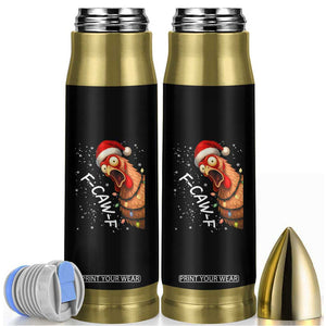 Funny F Caw F Chicken Christmas Bullet Tumbler Xmas Rooster Meme Santa Hat TS11 Black Print Your Wear