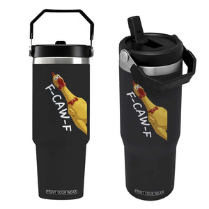 Funny F Caw F Chicken Toy Flip Straw Tumbler Poultry Humor TS11 One Size: 30 oz Black Print Your Wear