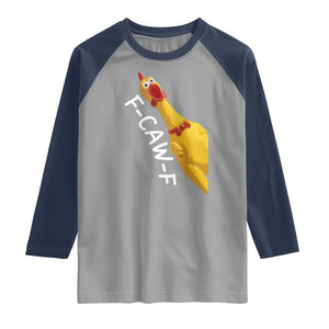Funny F Caw F Chicken Toy Raglan Shirt Poultry Humor TS11 Sport Gray Navy Print Your Wear