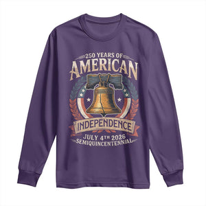 250 years Of America Independence Long Sleeve Shirt 250th American Anniversary Liberty Bell TS11 Purple Print Your Wear