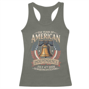 250 years Of America Independence Racerback Tank Top 250th American Anniversary Liberty Bell TS11 Military Green Print Your Wear