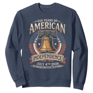 250 years Of America Independence Sweatshirt 250th American Anniversary Liberty Bell TS11 Navy Print Your Wear
