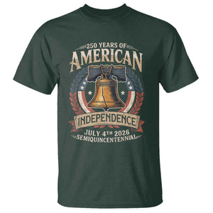 250 years Of America Independence T Shirt 250th American Anniversary Liberty Bell TS11 Dark Forest Green Print Your Wear