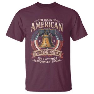 250 years Of America Independence T Shirt 250th American Anniversary Liberty Bell TS11 Maroon Print Your Wear