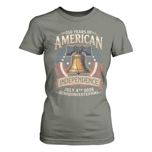 250 years Of America Independence T Shirt For Women 250th American Anniversary Liberty Bell TS11 Military Green Print Your Wear