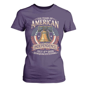 250 years Of America Independence T Shirt For Women 250th American Anniversary Liberty Bell TS11 Purple Print Your Wear
