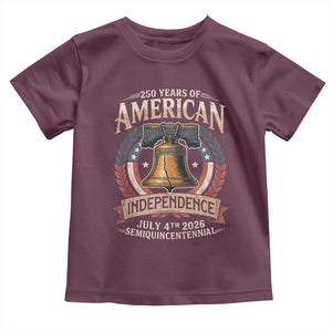 250 years Of America Independence Toddler T Shirt 250th American Anniversary Liberty Bell TS11 Maroon Print Your Wear