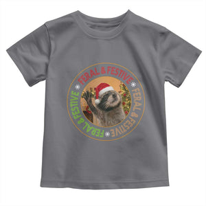 Funny Christmas Pedro The Racoon Toddler T Shirt Feral And Festive Xmas Santa Trash Panda TS11 Charcoal Print Your Wear