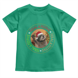 Funny Christmas Pedro The Racoon Toddler T Shirt Feral And Festive Xmas Santa Trash Panda TS11 Irish Green Print Your Wear