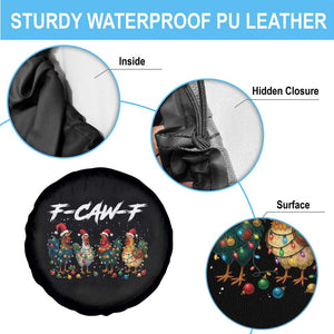 Funny F Caw F Chicken Christmas Spare Tire Cover Xmas Rooster Meme Poultry Farm TS11 Print Your Wear