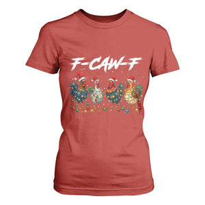 Funny F Caw F Chicken Christmas T Shirt For Women Xmas Rooster Meme Poultry Farm TS11 Red Print Your Wear