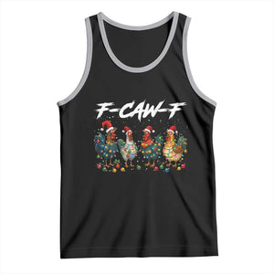 Funny F Caw F Chicken Christmas Tank Top Xmas Rooster Meme Poultry Farm TS11 Black Athletic Heather Print Your Wear