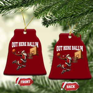 Funny Black Santa Christmas Basketball Ceramic Ornament Out Here Ballin Xmas Santa Sport TS11 Print Your Wear