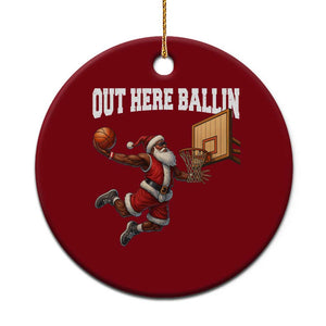 Funny Black Santa Christmas Basketball Ceramic Ornament Out Here Ballin Xmas Santa Sport TS11 1pc Red Print Your Wear