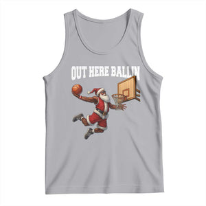 Funny Black Santa Christmas Basketball Tank Top Out Here Ballin Xmas Santa Sport - Print Your Wear