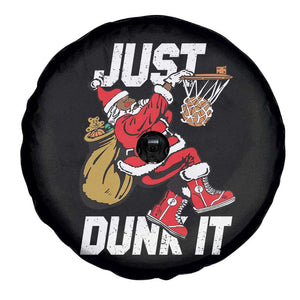 Funny Black Santa Christmas Basketball Spare Tire Cover Just Dunk It Xmas Sport TS11 Print Your Wear