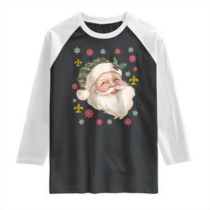 Funny Christmas Cajun Louisiana Santa Papa Noel Raglan Shirt TS11 Black White Print Your Wear