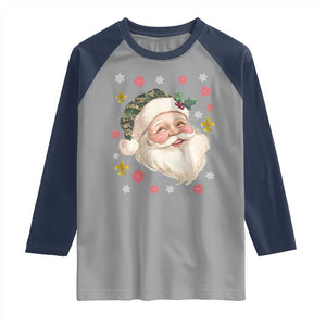 Funny Christmas Cajun Louisiana Santa Papa Noel Raglan Shirt TS11 Sport Gray Navy Print Your Wear