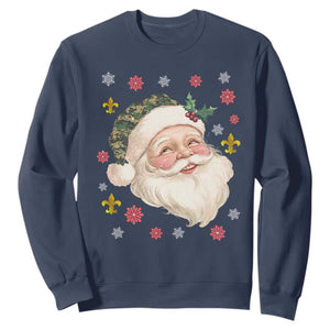 Funny Christmas Cajun Louisiana Santa Papa Noel Sweatshirt TS11 Navy Print Your Wear