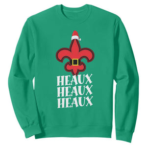 Funny Cajun Louisiana Christmas Sweatshirt Heaux Heaux Heaux New Orleans Santa Hat TS11 Irish Green Print Your Wear