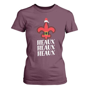 Funny Cajun Louisiana Christmas T Shirt For Women Heaux Heaux Heaux New Orleans Santa Hat TS11 Maroon Print Your Wear