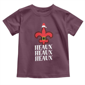 Funny Cajun Louisiana Christmas Toddler T Shirt Heaux Heaux Heaux New Orleans Santa Hat TS11 Maroon Print Your Wear