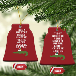 Funny Cajun Louisiana Xmas Christmas Ornament Eight Crocodiles New Orleans Santa TS11 Bell Flake Red Print Your Wear