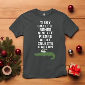 Funny Cajun Louisiana Christmas T Shirt Eight Crocodiles New Orleans Santa TS11 Dark Heather Print Your Wear