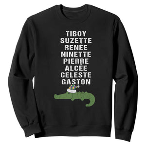 Funny Cajun Louisiana Christmas Sweatshirt Eight Crocodiles New Orleans Santa TS11 Black Print Your Wear