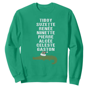 Funny Cajun Louisiana Christmas Sweatshirt Eight Crocodiles New Orleans Santa TS11 Irish Green Print Your Wear