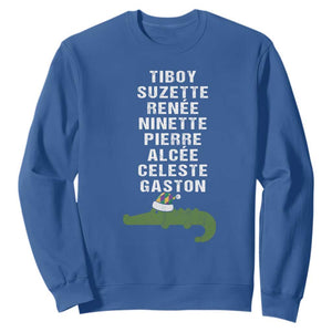 Funny Cajun Louisiana Christmas Sweatshirt Eight Crocodiles New Orleans Santa TS11 Royal Blue Print Your Wear