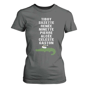 Funny Cajun Louisiana Christmas T Shirt For Women Eight Crocodiles New Orleans Santa TS11 Dark Heather Print Your Wear